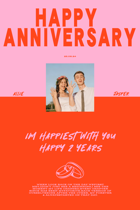 A love story in pink and orange.-10x15