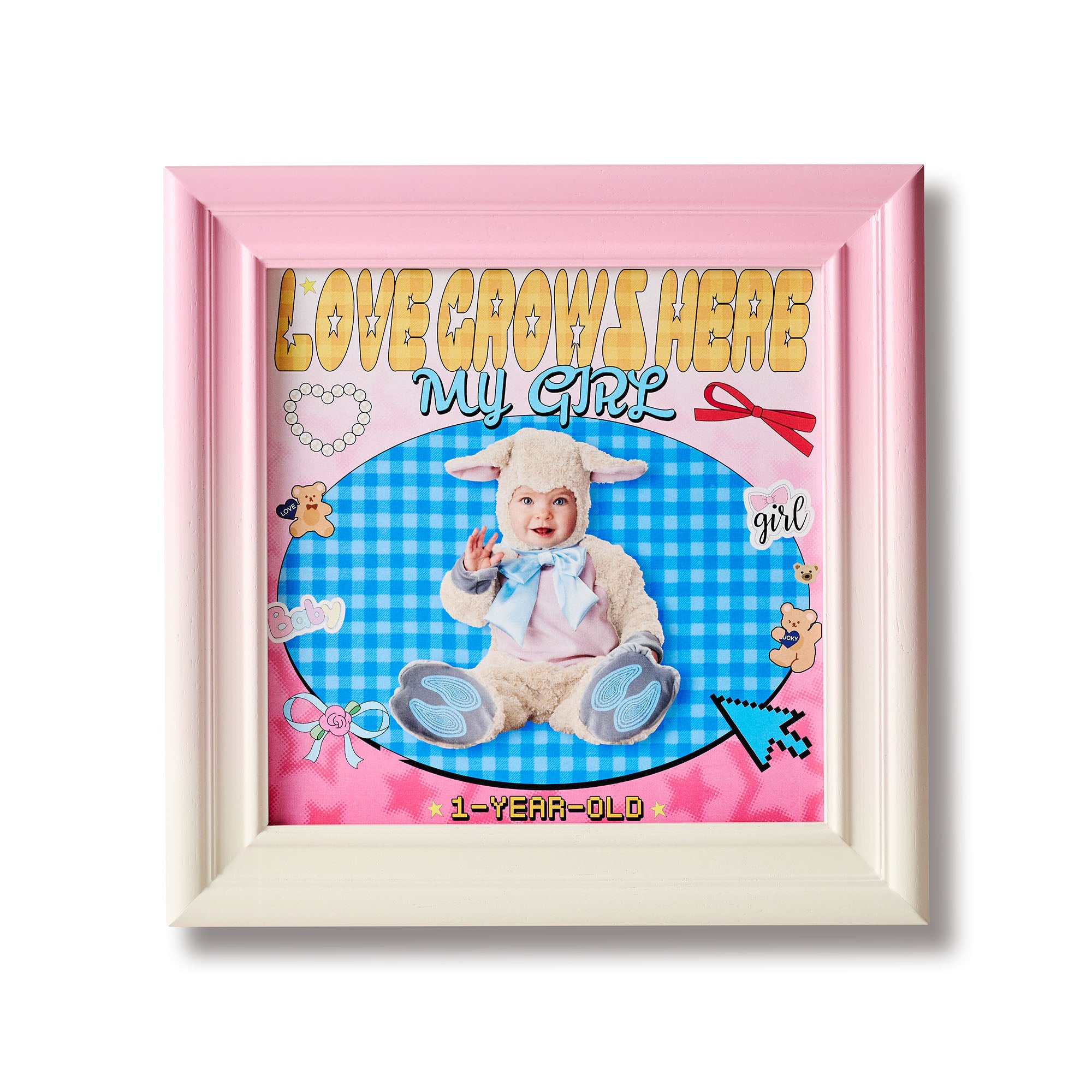 Family and child D - Pink lines