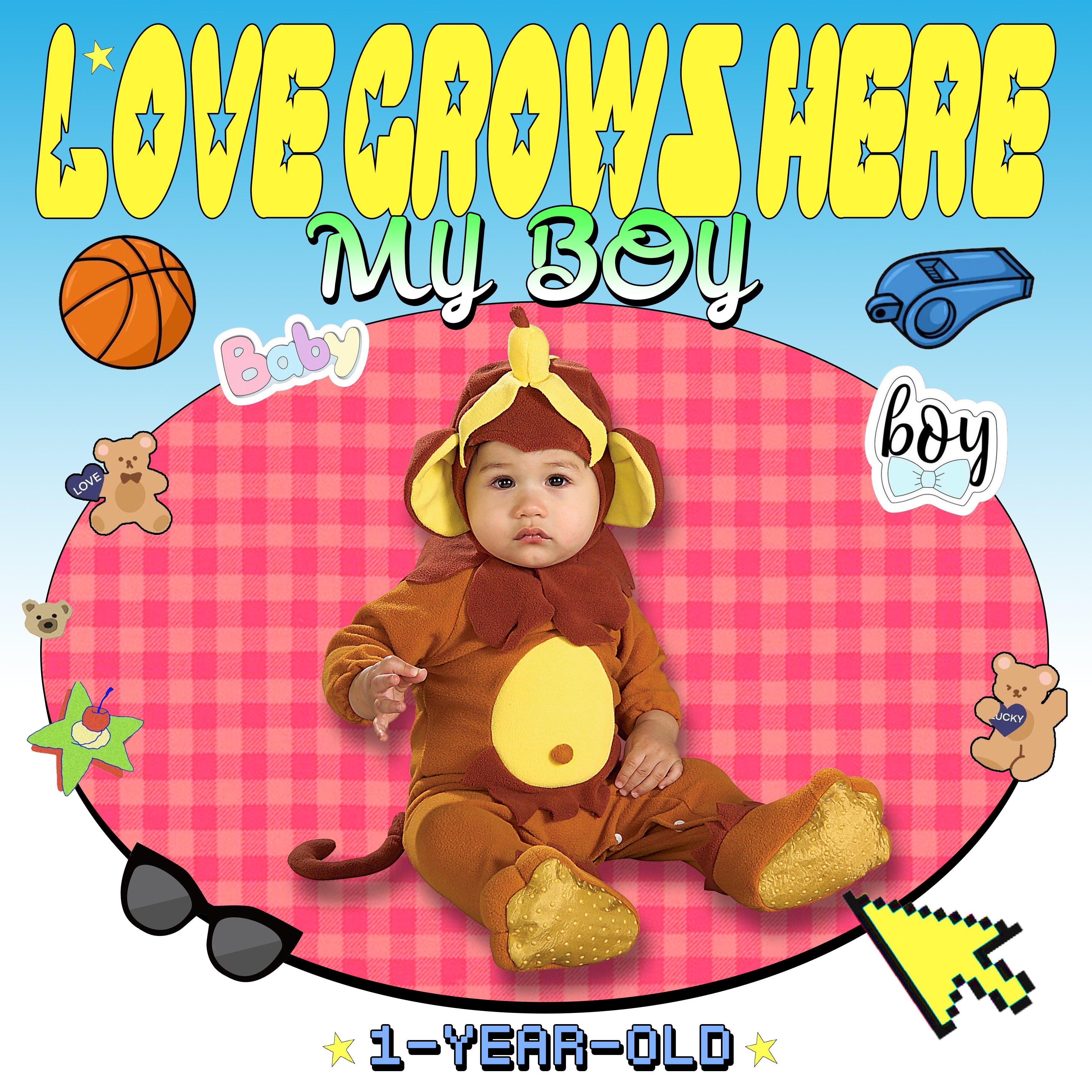 Family and child A - Blue line