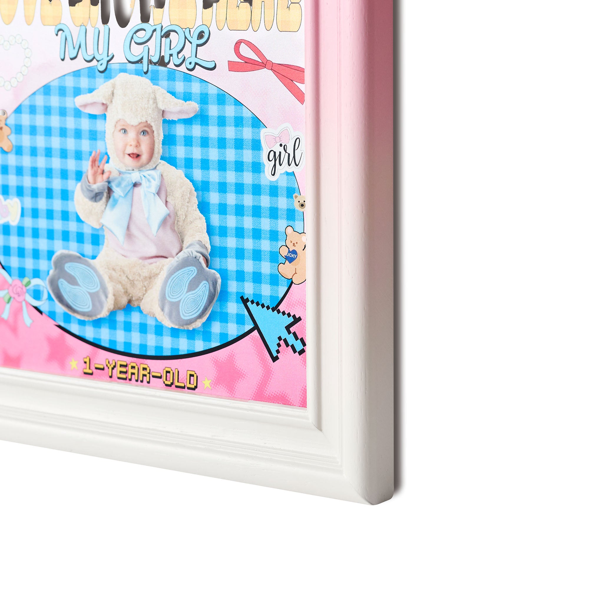 Family and child D - Pink lines