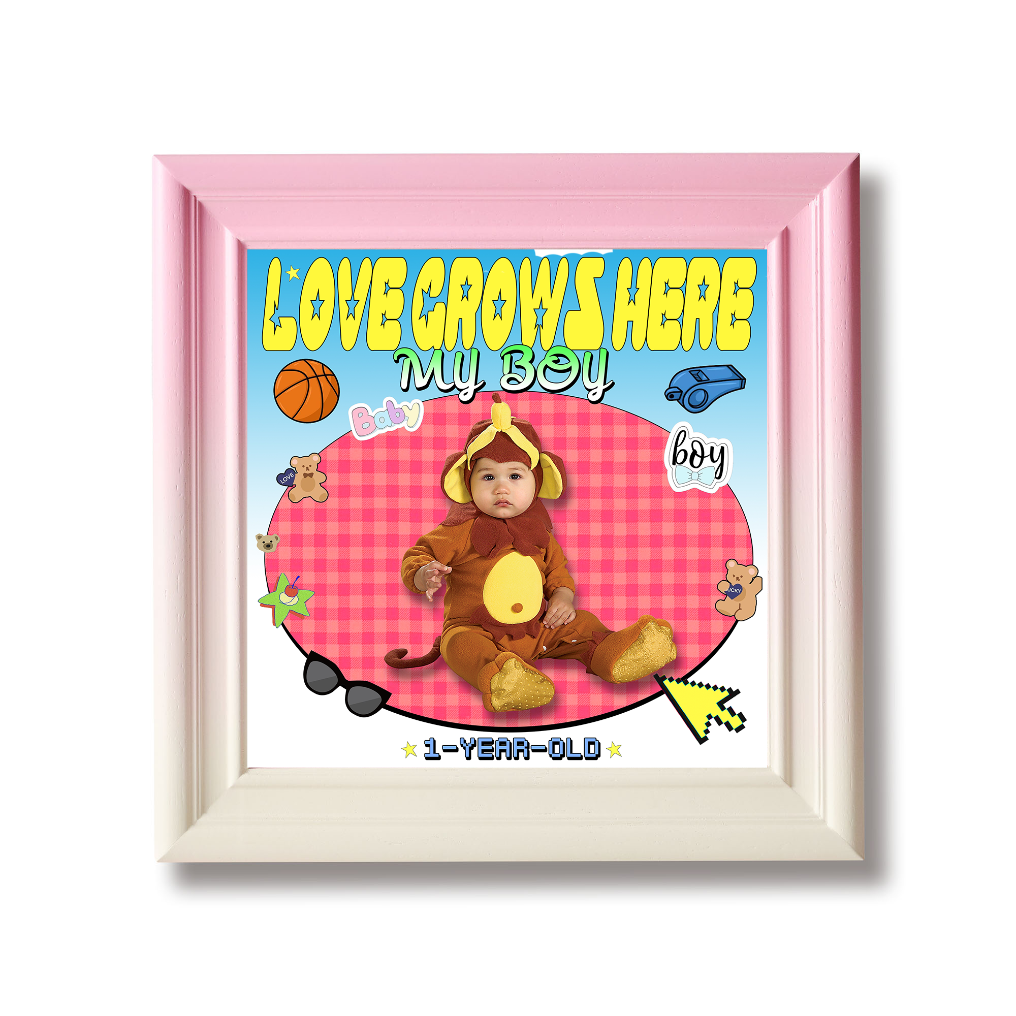 Family and child C - Pink lines