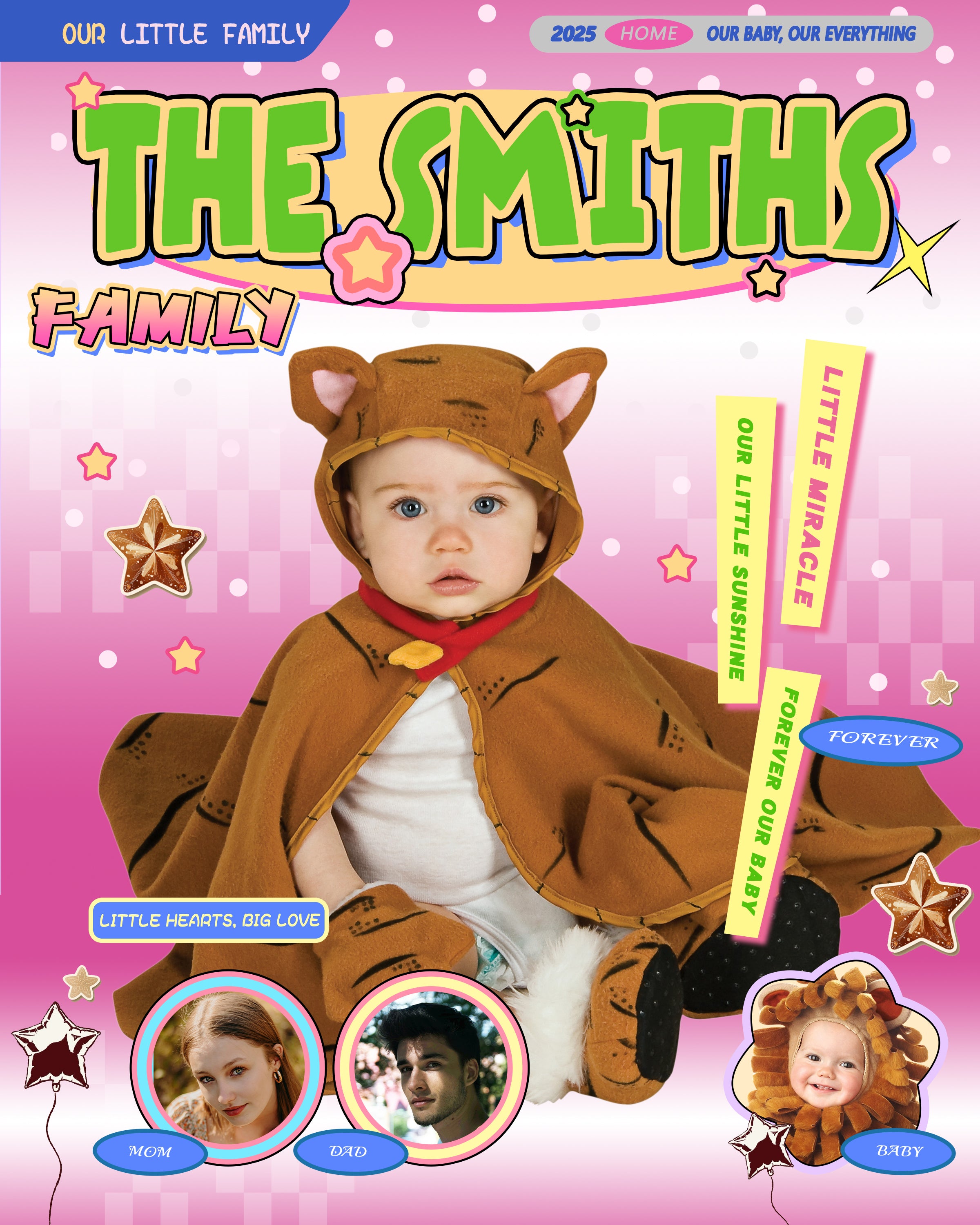 Family and child A - Yellow lines