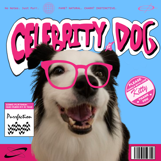 Playful dog - Blue lines