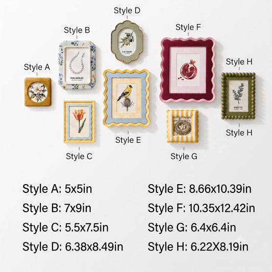 Eclectic Gallery Wall Frame Set, 8 Vintage Cottagecore Photo Decor-Photo paper size(4x4/4x6/5x7) Framzoo
