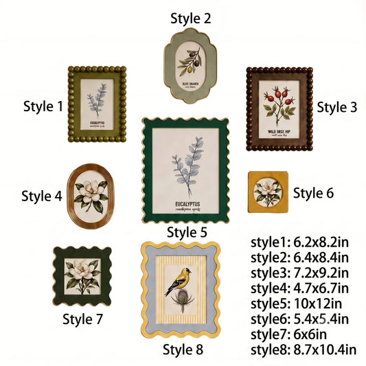 Eclectic Gallery Wall Frame Set – Colorful Mix Match Boho Plaid Stripe Decor-Photo paper size(4x4/4x6/5x7/8x10) Framzoo