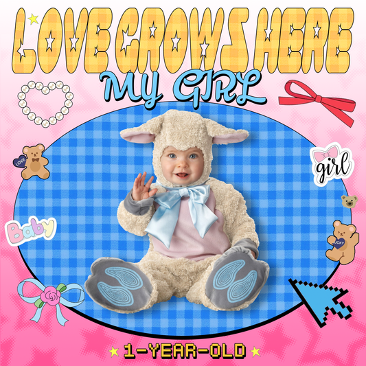 Family and child D - Pink lines